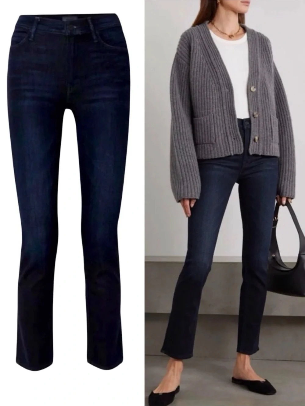 MOTHER Jeans Mid-Rise Dazzler Now or Never Dark Indigo Blue Size 27